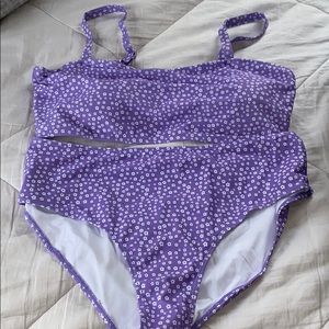 Purple Floral Bikini Set
